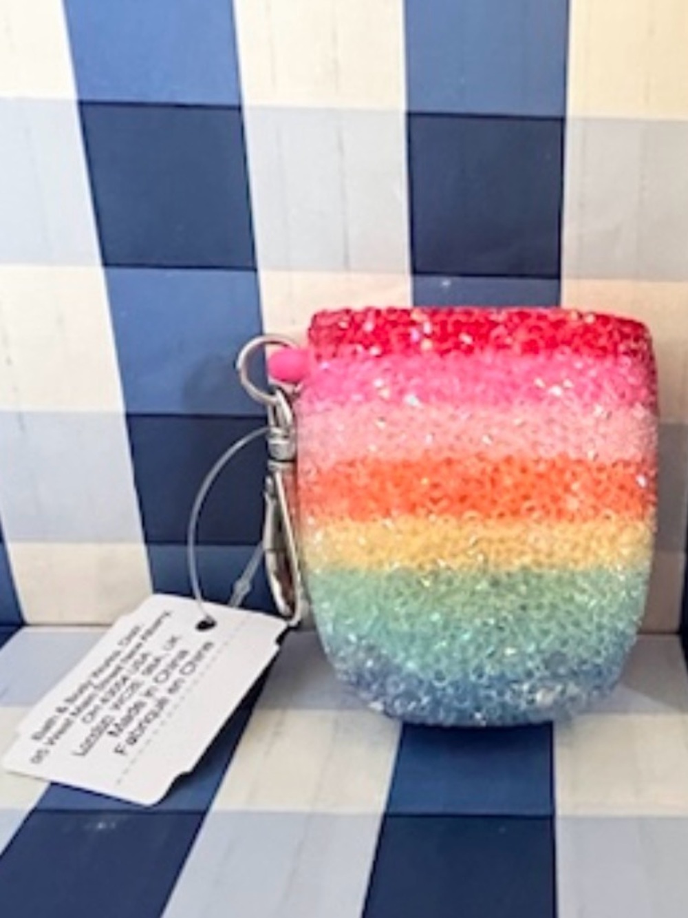 Bath Body Works Pocketbac Holder Keychain Rainbow Gems Jeweled New NWT